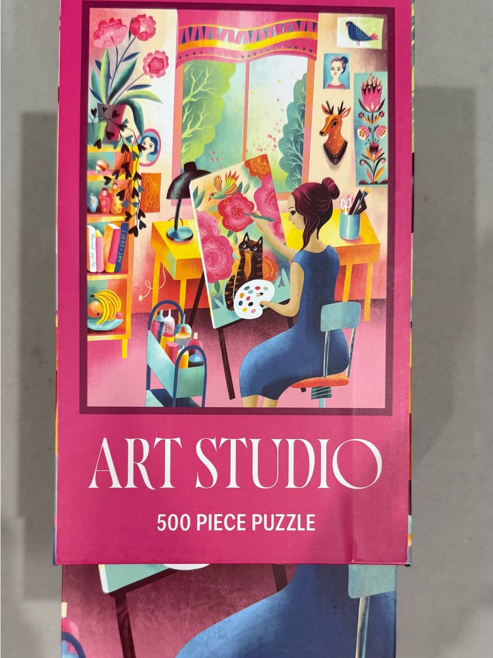 Art Studio 500-Piece Puzzle — Pink Illustration